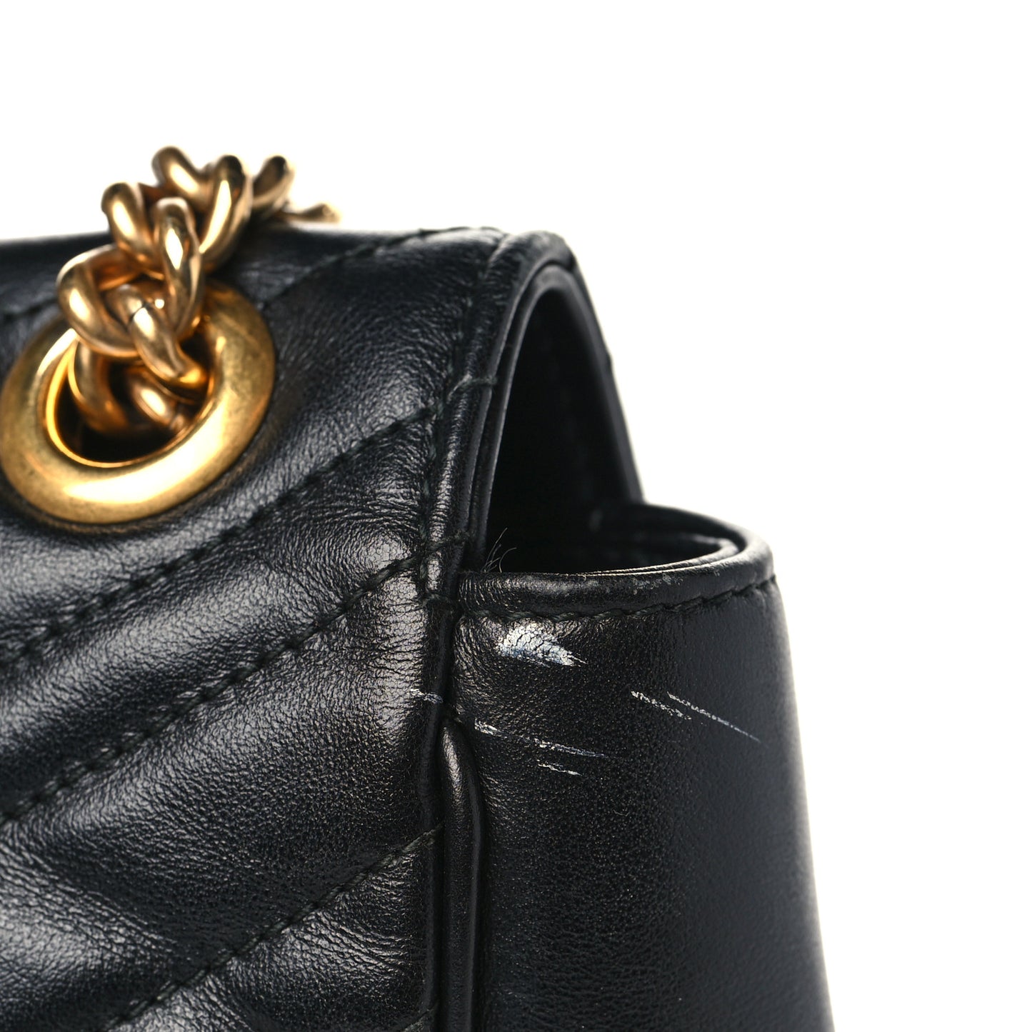 Calfskin Matelasse Large GG Marmont Shoulder Bag Black