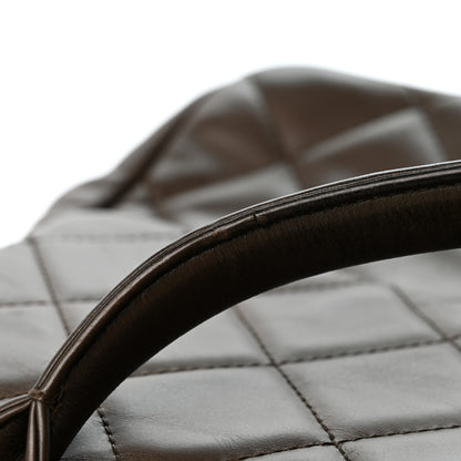 Chanel Calfskin Quilted Medium Gold Bar Top Handle Flap Dark Khaki 13 of 14