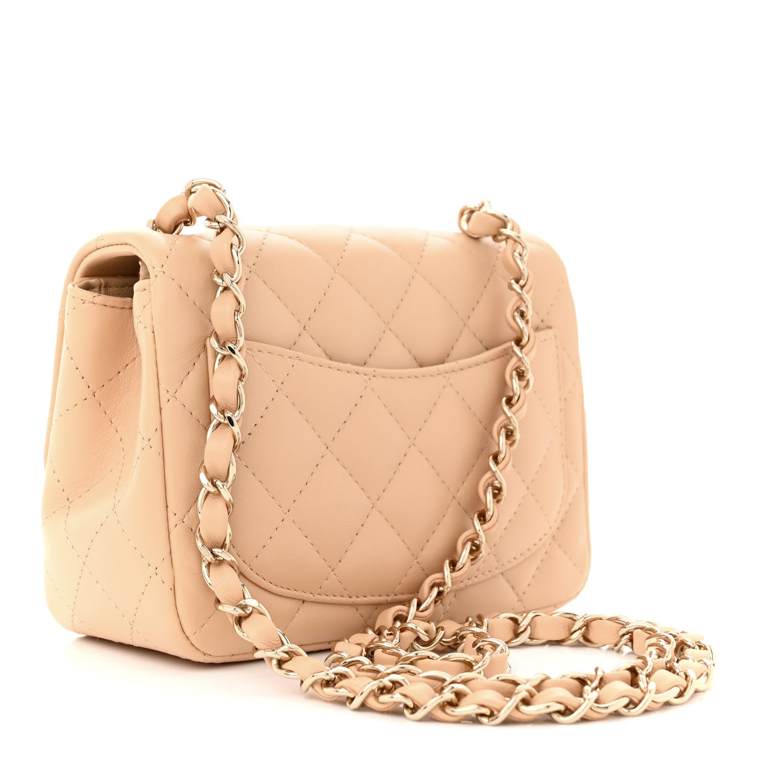 Chanel Lambskin Quilted Mini Square Flap Beige 3 of 11