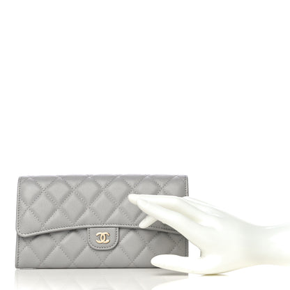 Chanel Caviar Quilted Large Flap Wallet Grey 2 of 12
