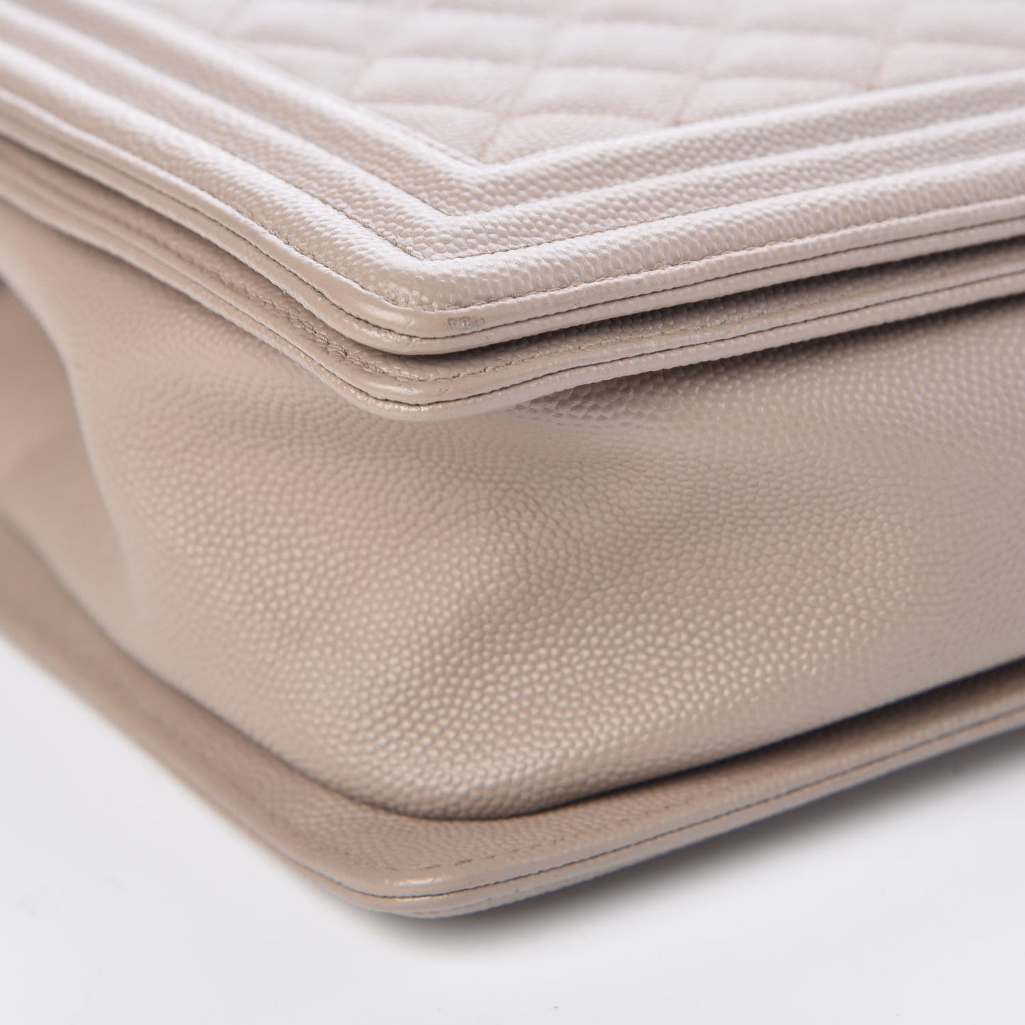 Caviar Quilted New Medium Boy Flap Dark Beige