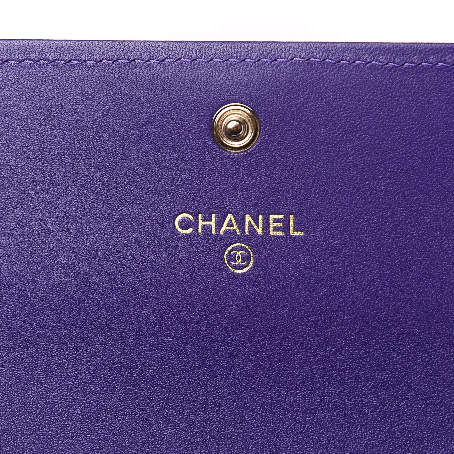 Lambskin Quilted Medium Boy Flap Wallet Purple
