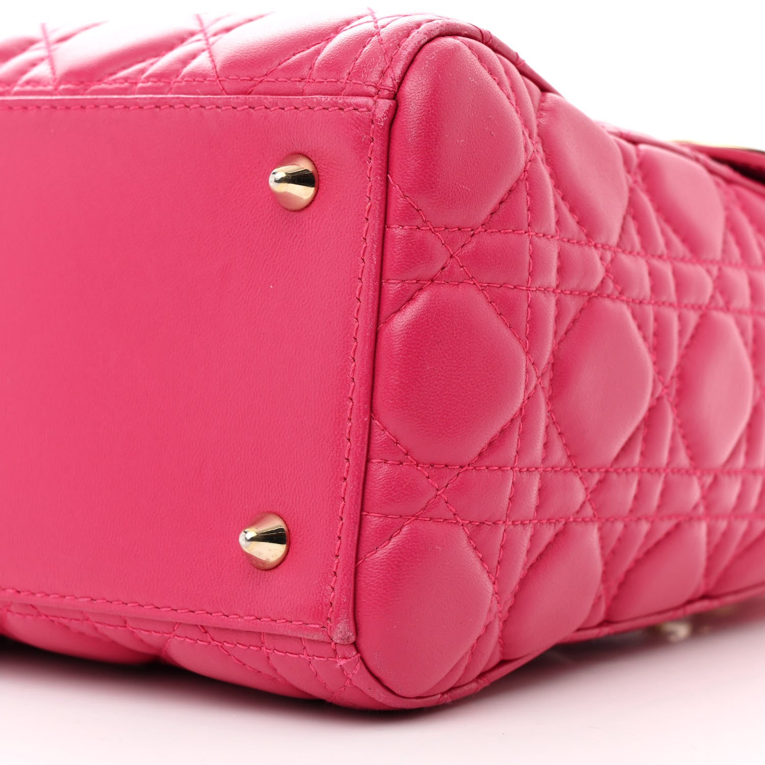 Christian Dior Lambskin Cannage Medium Lady Dior Fuchsia 10 of 11