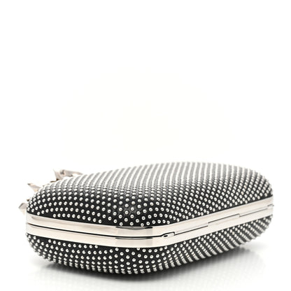 Alexander McQueen Calfskin Studded Skull Four Ring Knuckle Clutch Black 4 of 7
