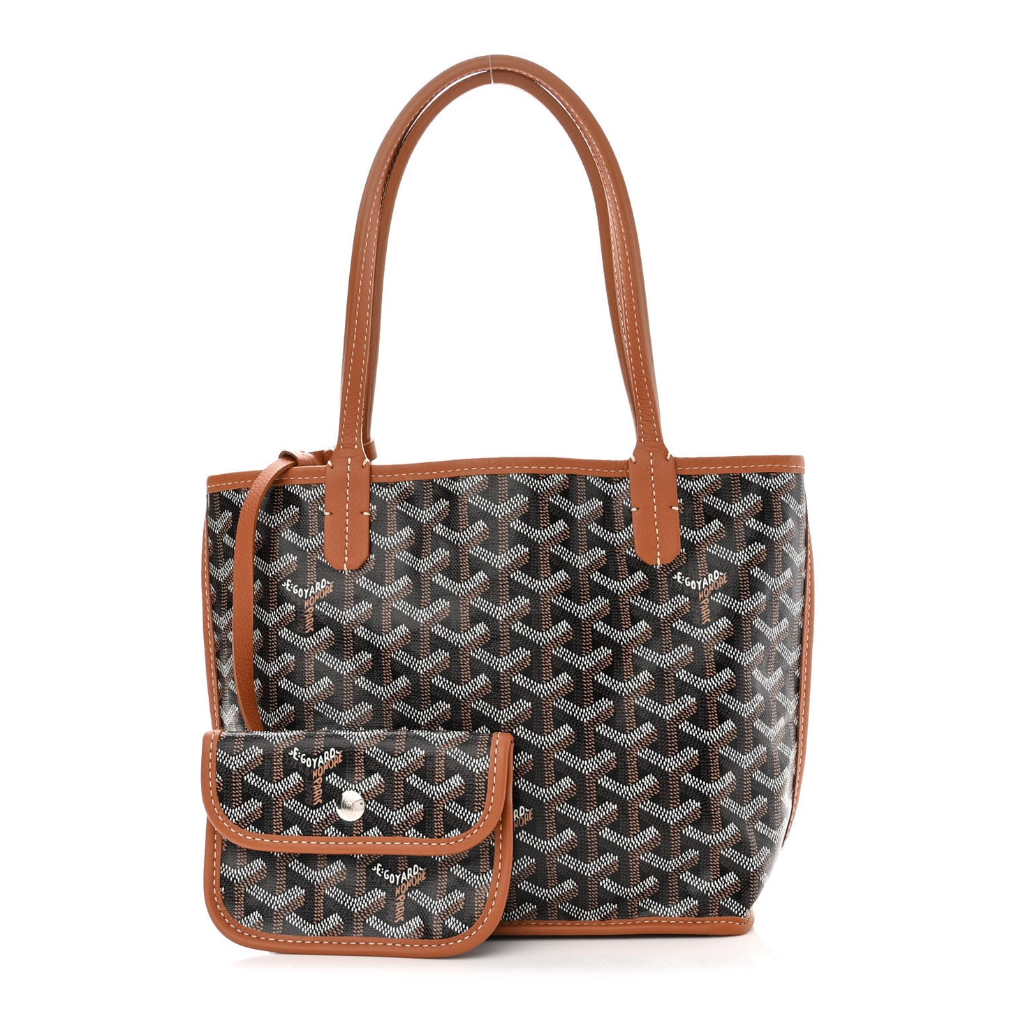 Goyardine Reversible Mini Anjou Black Gold