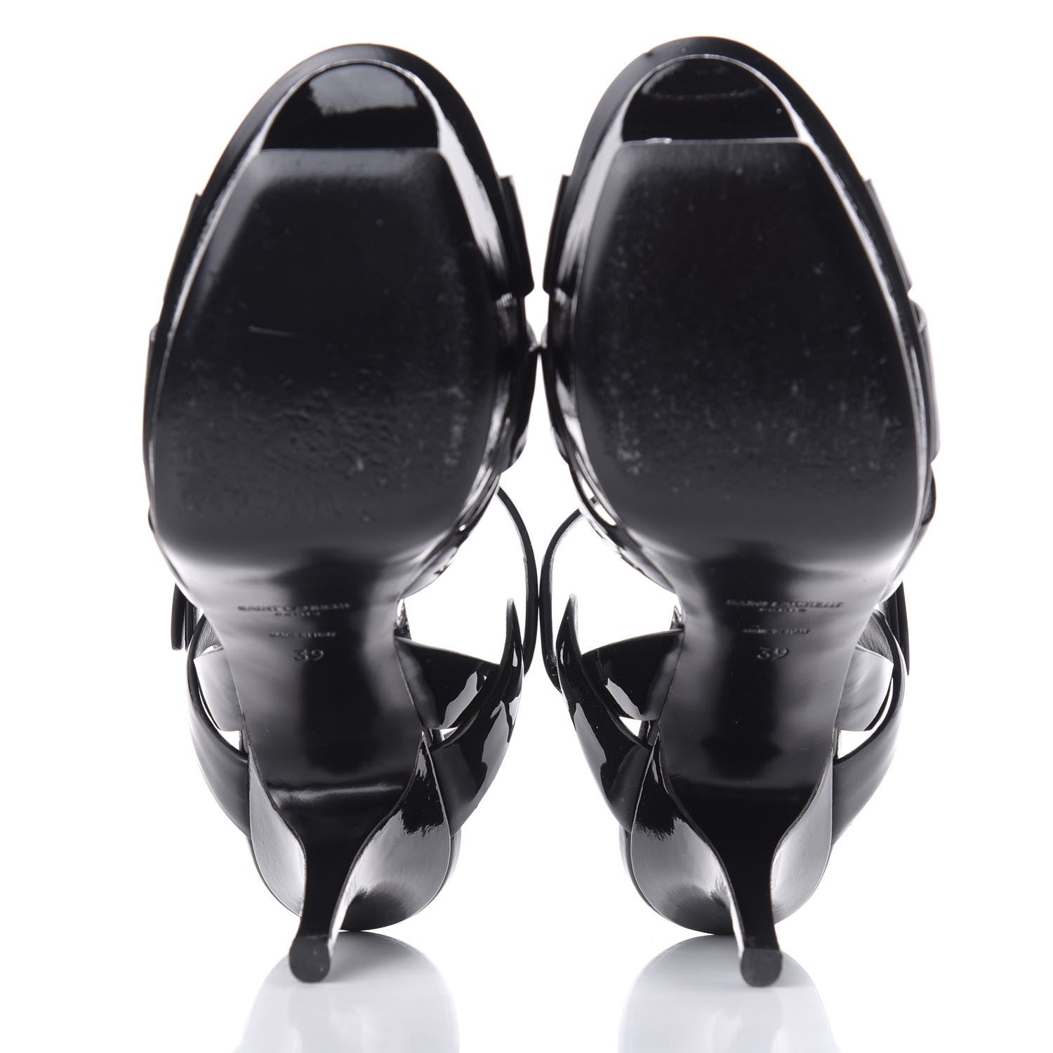 Saint Laurent Patent Tribute 75 Platform Sandals 39 Black 5 of 10
