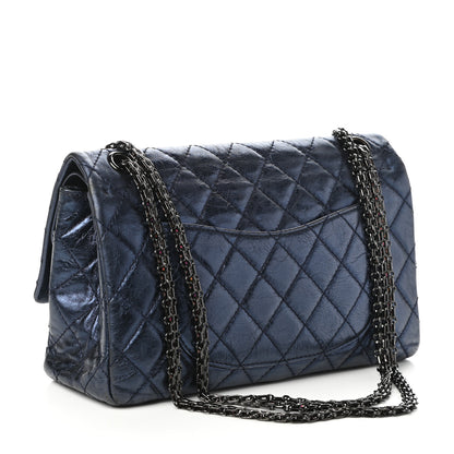 Chanel Metallic Calfskin Quilted 2.55 Reissue 226 Flap Blue 3 of 10