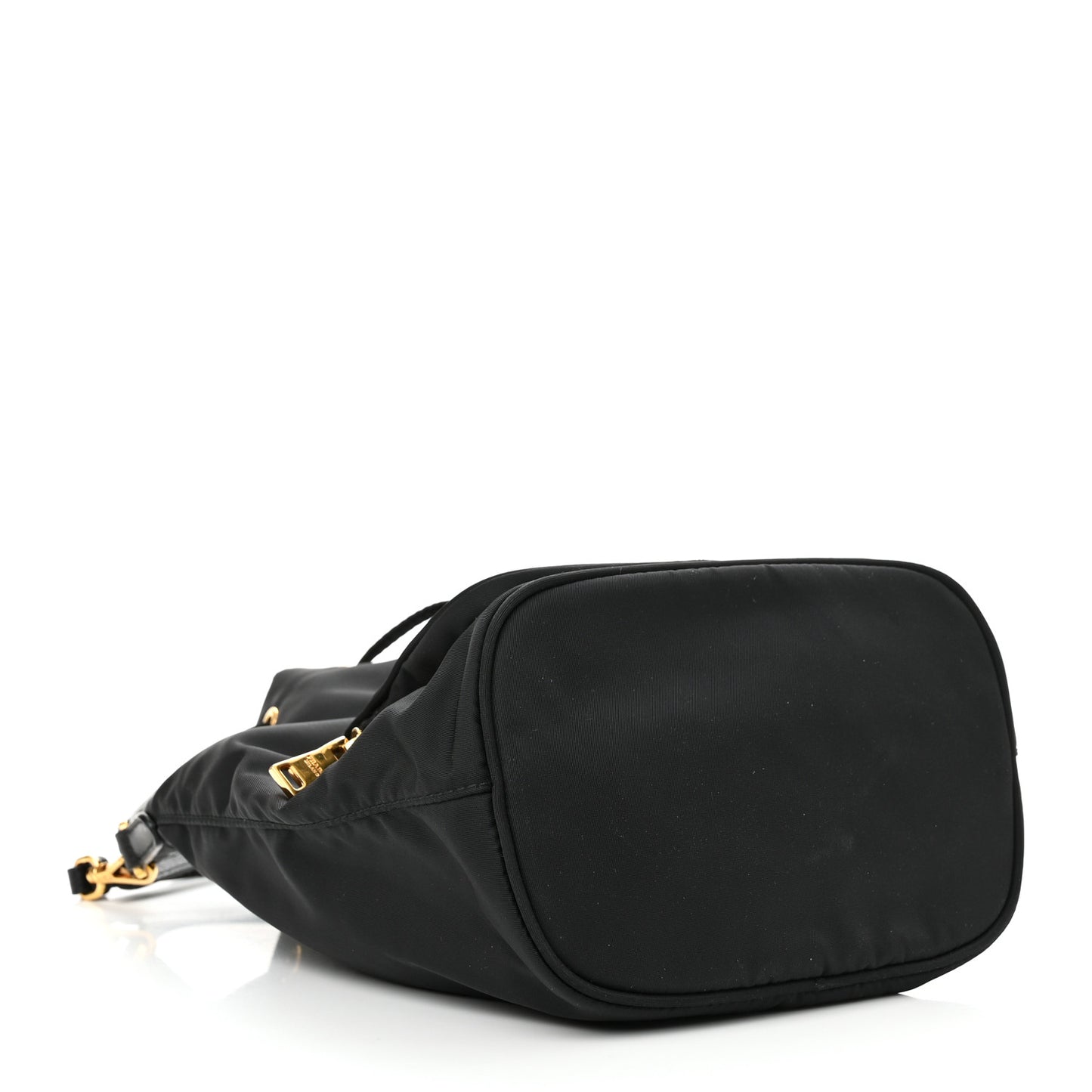 Saffiano Tessuto Nylon Mini Bucket Crossbody Bag Black