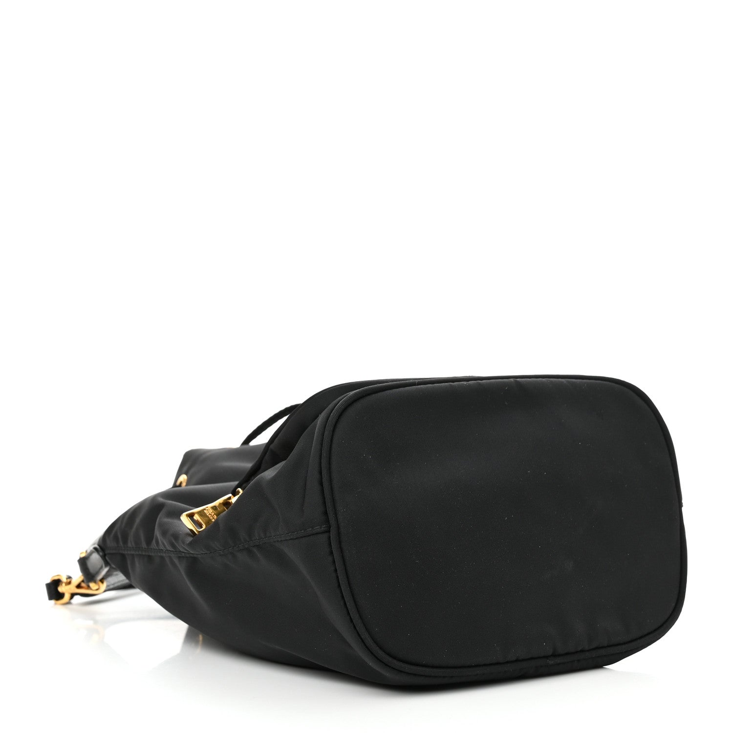 Prada Saffiano Tessuto Nylon Mini Bucket Crossbody Bag Black 4 of 12