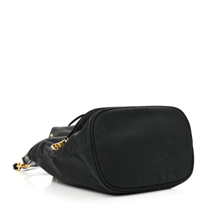 Prada Saffiano Tessuto Nylon Mini Bucket Crossbody Bag Black 4 of 12