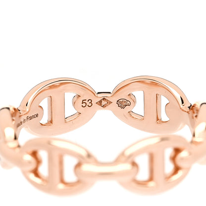 Hermes 18K Rose Gold PM Chaine D'Ancre Enchainee Ring 53 6.5 8 of 9