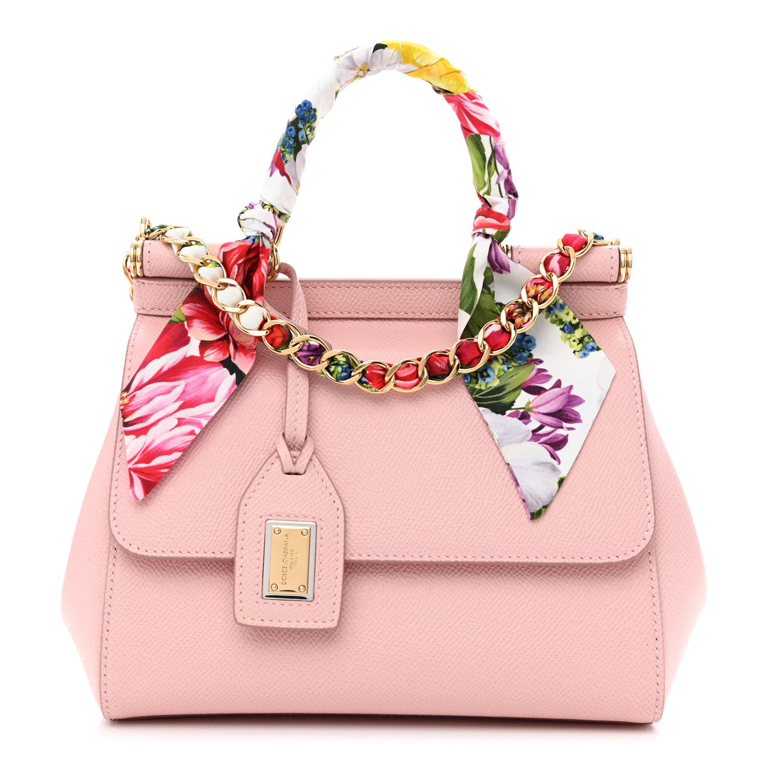 Dolce & Gabbana Dauphine Small Miss Sicily Satchel With Scarf Pink 1 of 8
