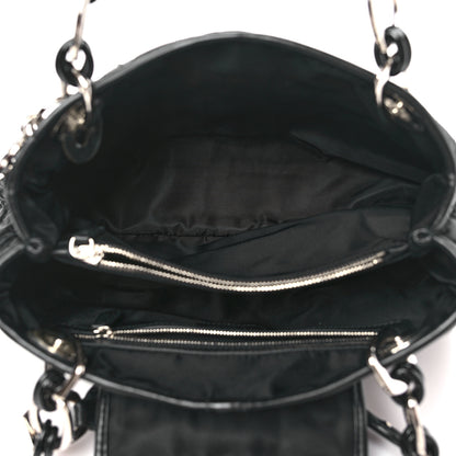 Christian Dior Satin Cannage Charming Lock Flap Shoulder Bag Black 5 of 10