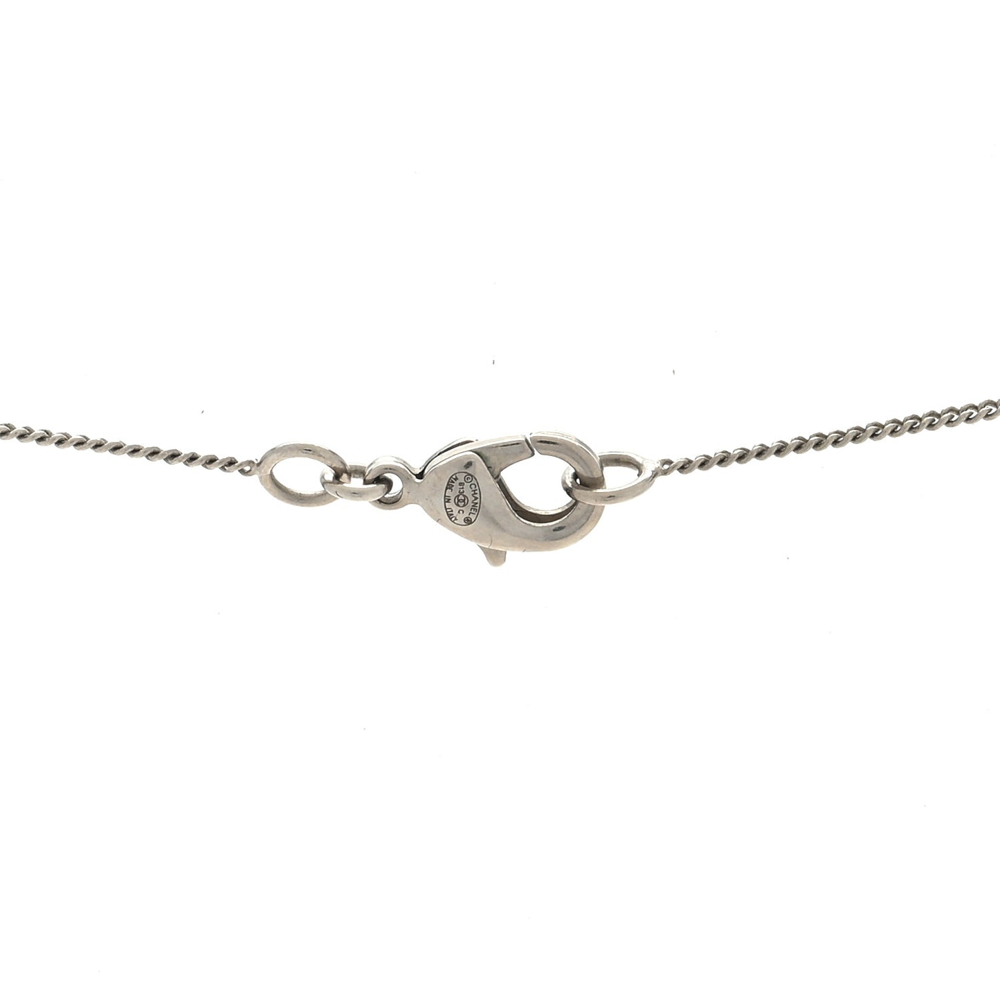 Baguette Crystal CC Necklace Silver