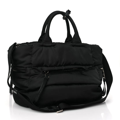 Prada Nylon Quilted Padded Triangle Logo Zip Tote Black 3 of 8