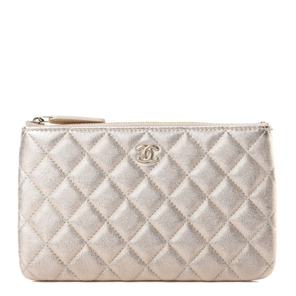 Chanel Metallic Lambskin Quilted Cosmetic Case Gold 1 of 8