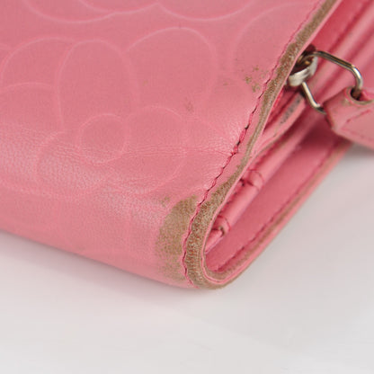 Chanel Lambskin Camellia Embossed Zipped Pocket Wallet Pink 7 of 17