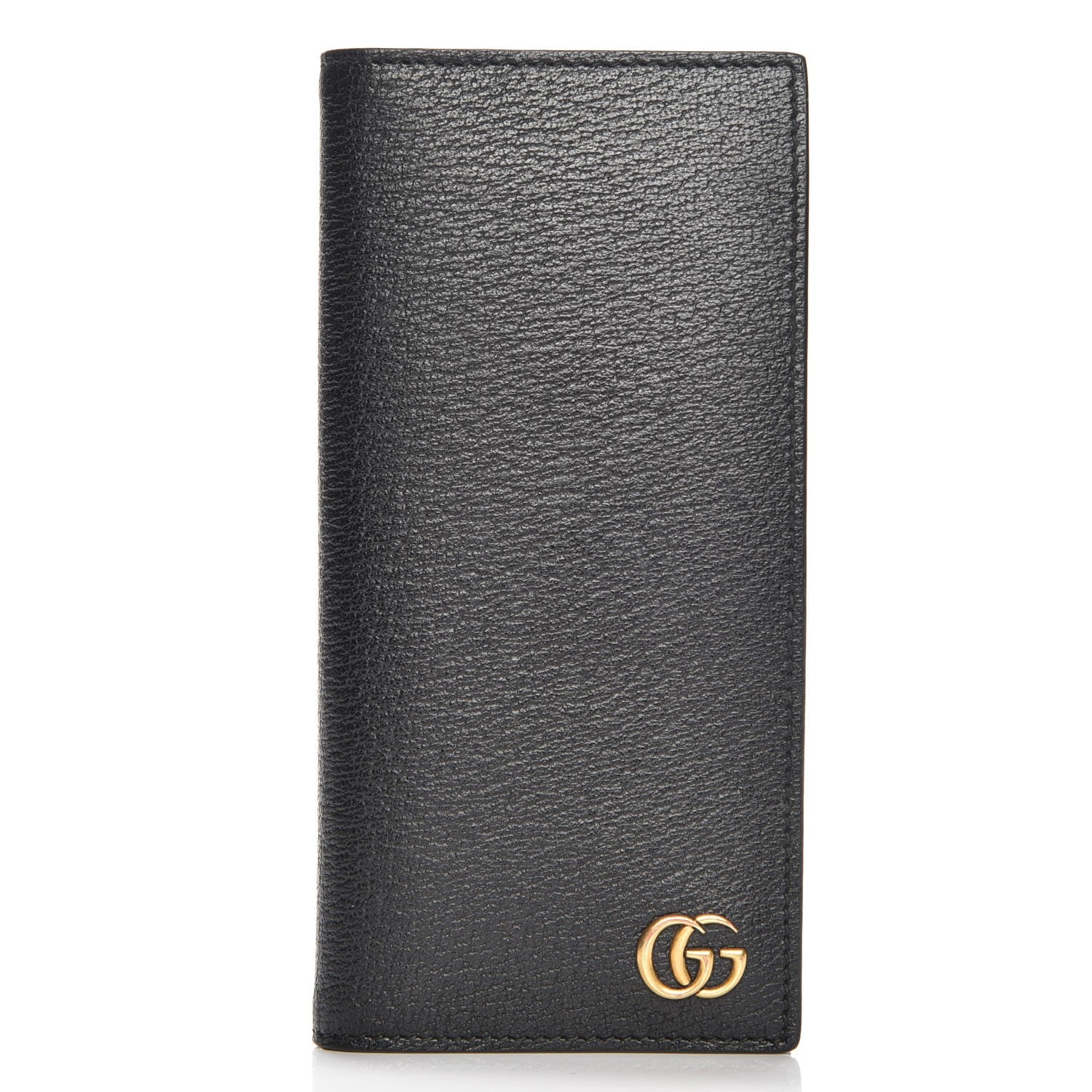 Gucci Calfskin Boar Effect GG Marmont Long Wallet Black 1 of 7