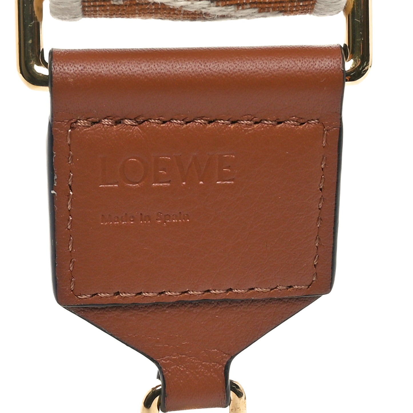 Calfskin Jacquard Anagram Strap Tan