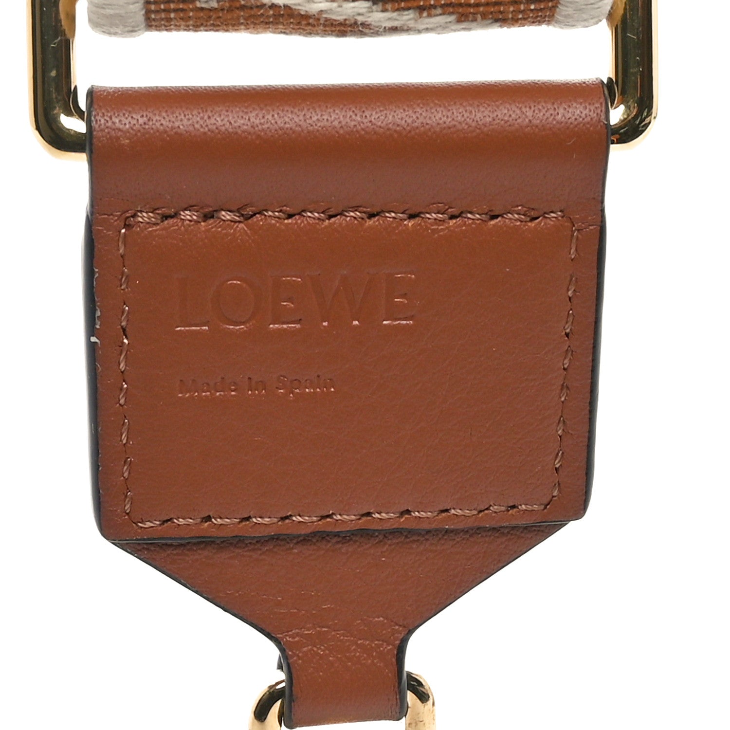 Loewe Calfskin Jacquard Anagram Strap Tan 4 of 4