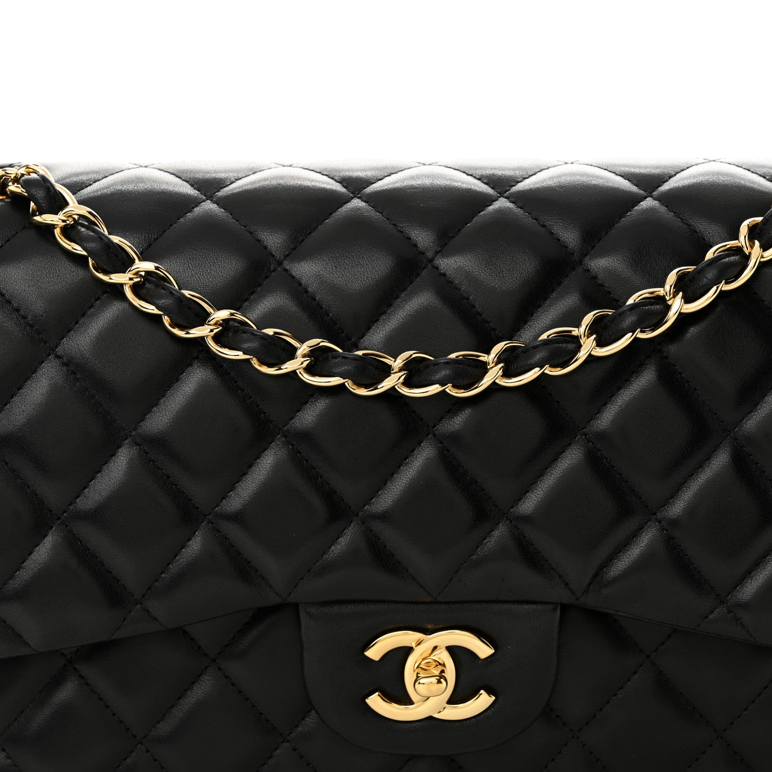 Chanel Lambskin Quilted Jumbo Double Flap Black 8 of 13