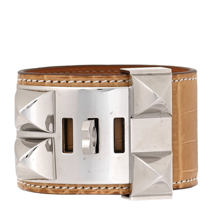 Hermes Matte Alligator Collier De Chien CDC Bracelet S Maize 3 of 5
