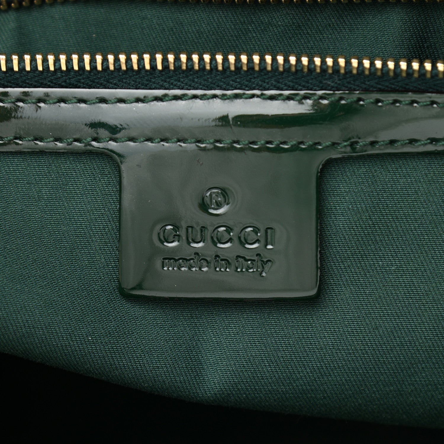 Gucci Patent Horsebit Glam Boston Tote Bag Green 5 of 9