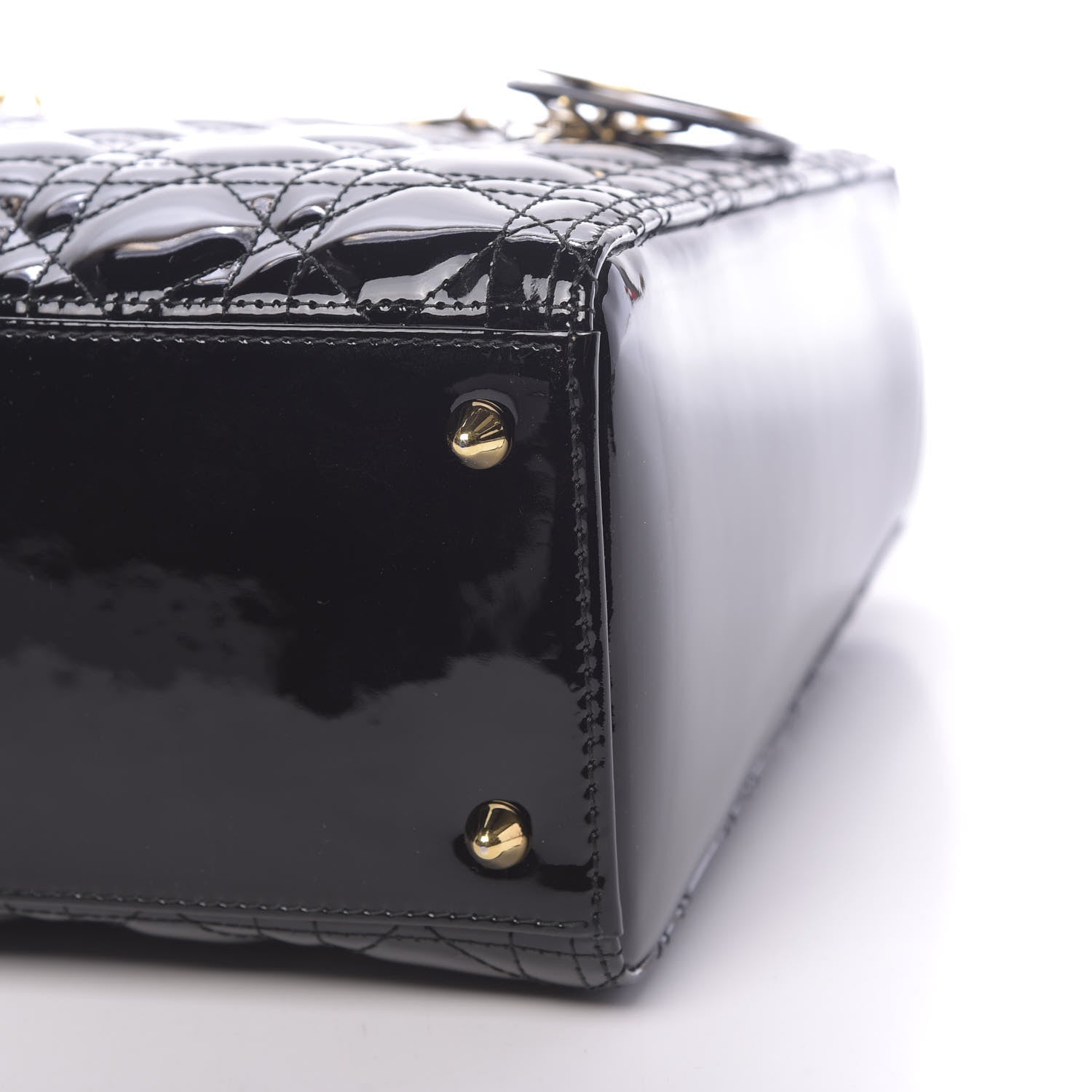 Christian Dior Patent Cannage Medium Lady Dior Black 9 of 10