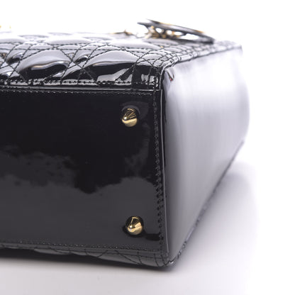 Christian Dior Patent Cannage Medium Lady Dior Black 9 of 10