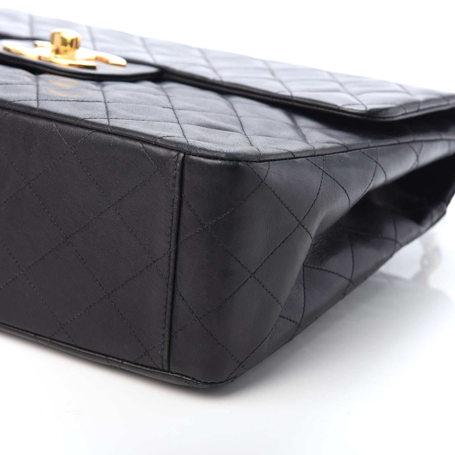 Chanel Lambskin Quilted XL Jumbo Single Flap Black 10 of 10