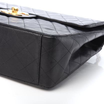 Chanel Lambskin Quilted XL Jumbo Single Flap Black 10 of 10