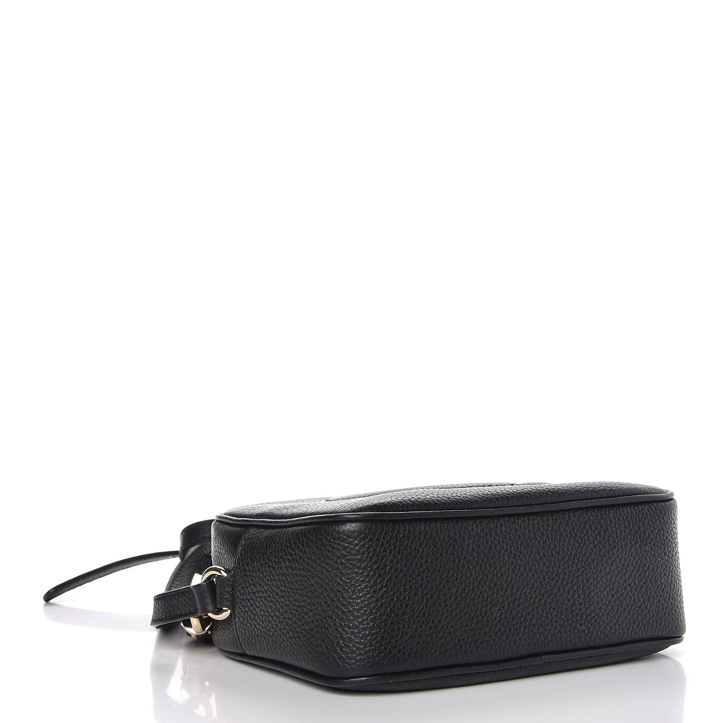Pebbled Calfskin Small Soho Disco Bag Black