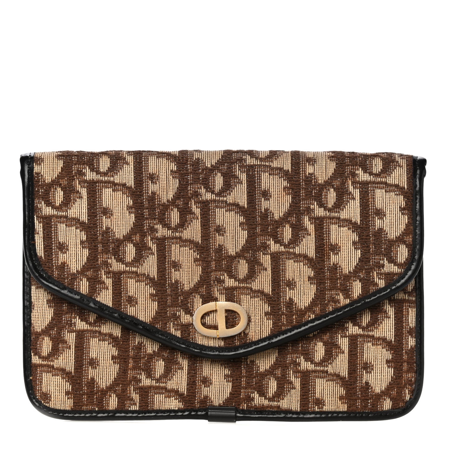 Monogram Envelope Flap Pouch Brown