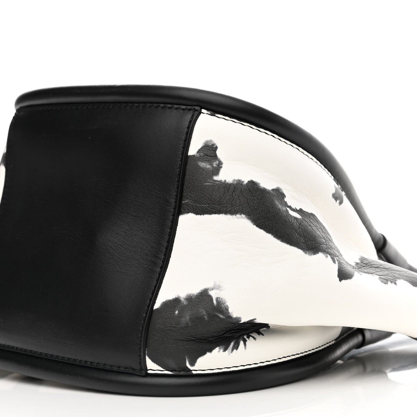 Lambskin Tie Dye Small Ruched Tote Optic White Black