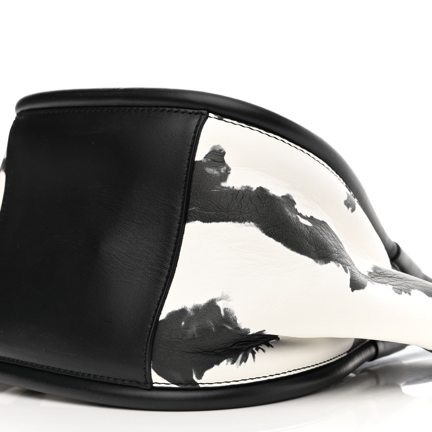 Proenza Schouler Lambskin Tie Dye Small Ruched Tote Optic White Black 10 of 10