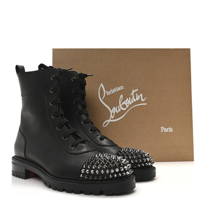 Christian Louboutin Calfskin Spikes TS Croc Flat Boots 42 Black 9 of 9
