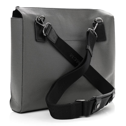 MCM Calfskin Messenger Bag Charcoal 3 of 16