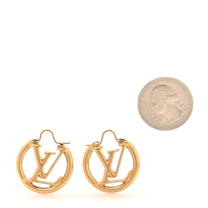 Louis Vuitton Metal Small Louise Hoop Earrings Gold 3 of 10