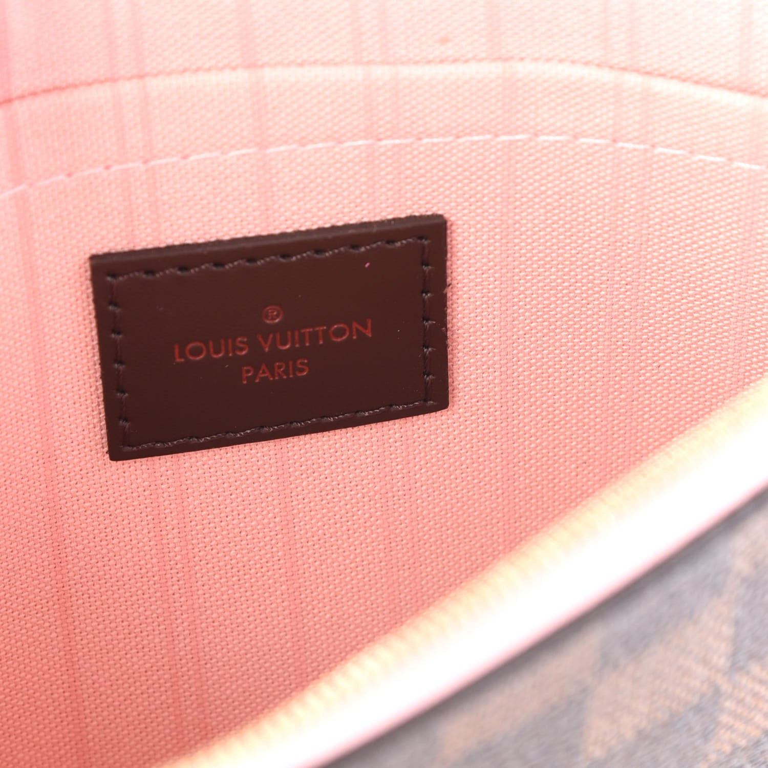 Louis Vuitton Damier Ebene Neverfull MM GM Pochette Rose Ballerine 7 of 10