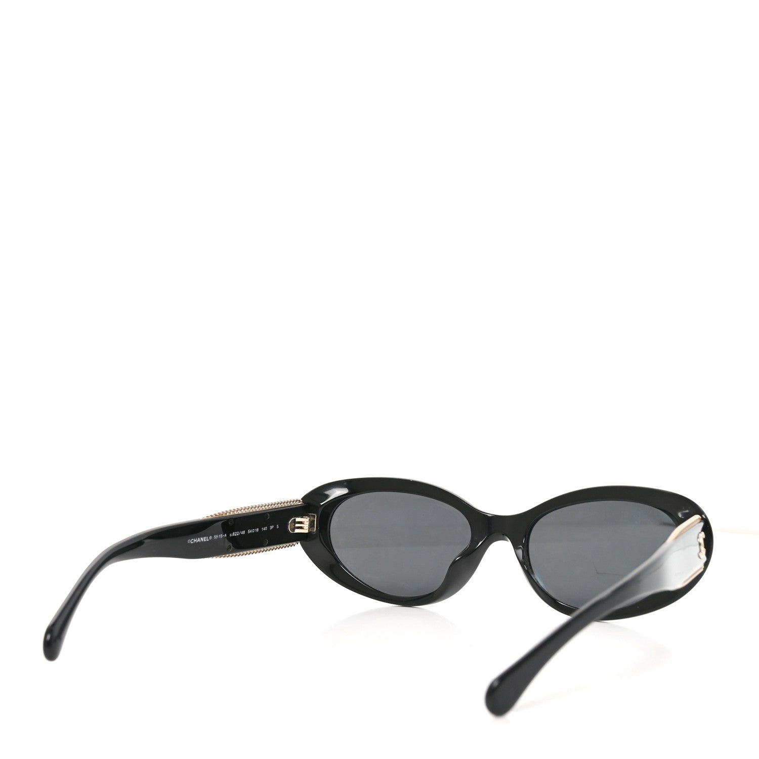 Chanel Acetate Oval Sunglasses 5515-A Black 4 of 7