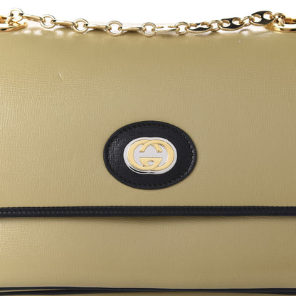 Gucci Azalea Calfskin Bi-Color Small Marina Chain Shoulder Bag Beige Black 10 of 10