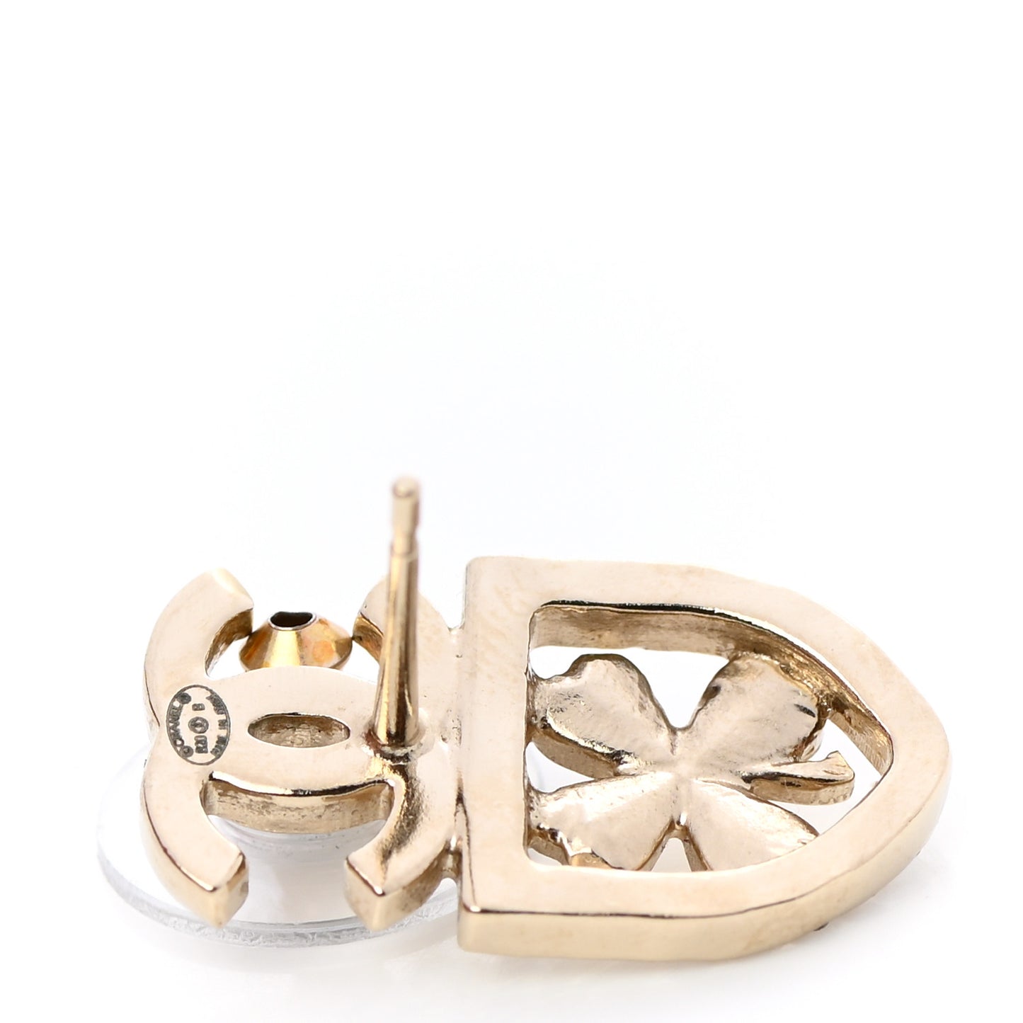 Crystal CC Sergeant Chanel Earrings Gold