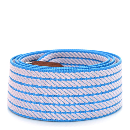 Hermes Toile Swift 50mm Sangle Cordage Shoulder Strap Azur Mauve Pale Gold 2 of 4