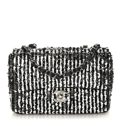 Chanel Sequin Lambskin Small Flap Black Silver 1 of 10