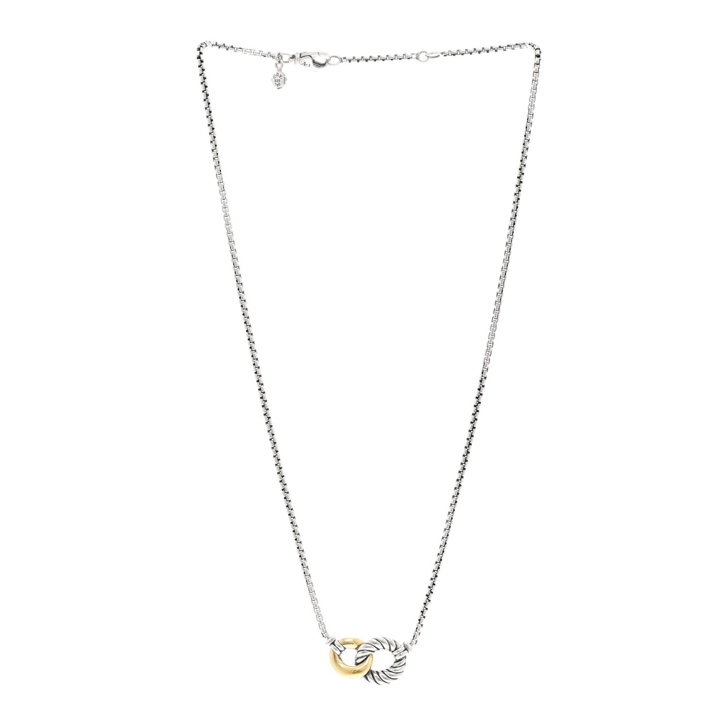Sterling Silver 18K Yellow Gold Belmont Pendant Necklace