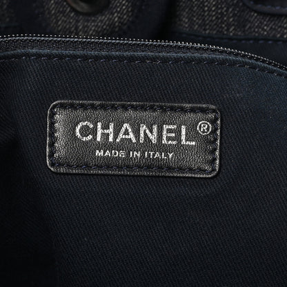 Chanel Denim Small Deauville Tote Dark Blue 6 of 10