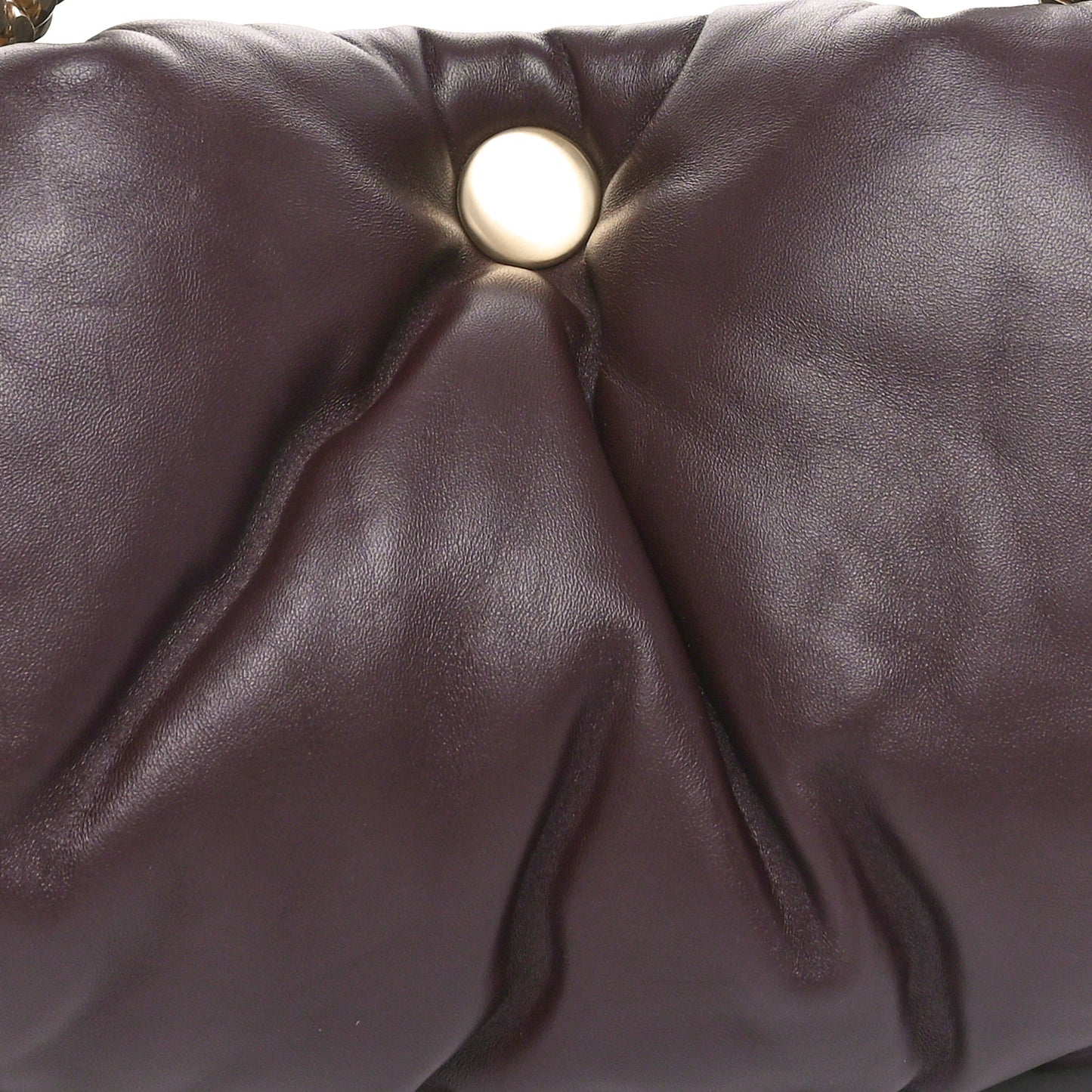 Lambskin Puffy Tobo Chain Shoulder Bag Chocolate