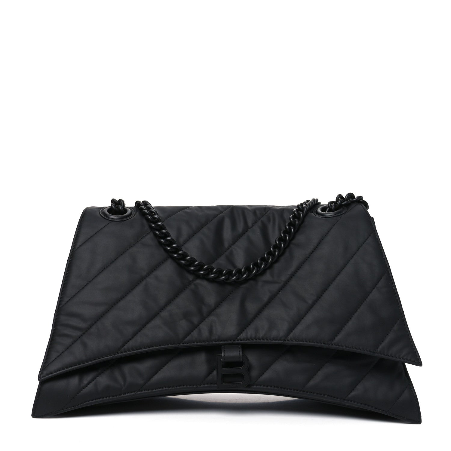 Balenciaga Satin Calfskin Quilted Matte Black Hardware Large Crush Chain Bag Black 1 of 10