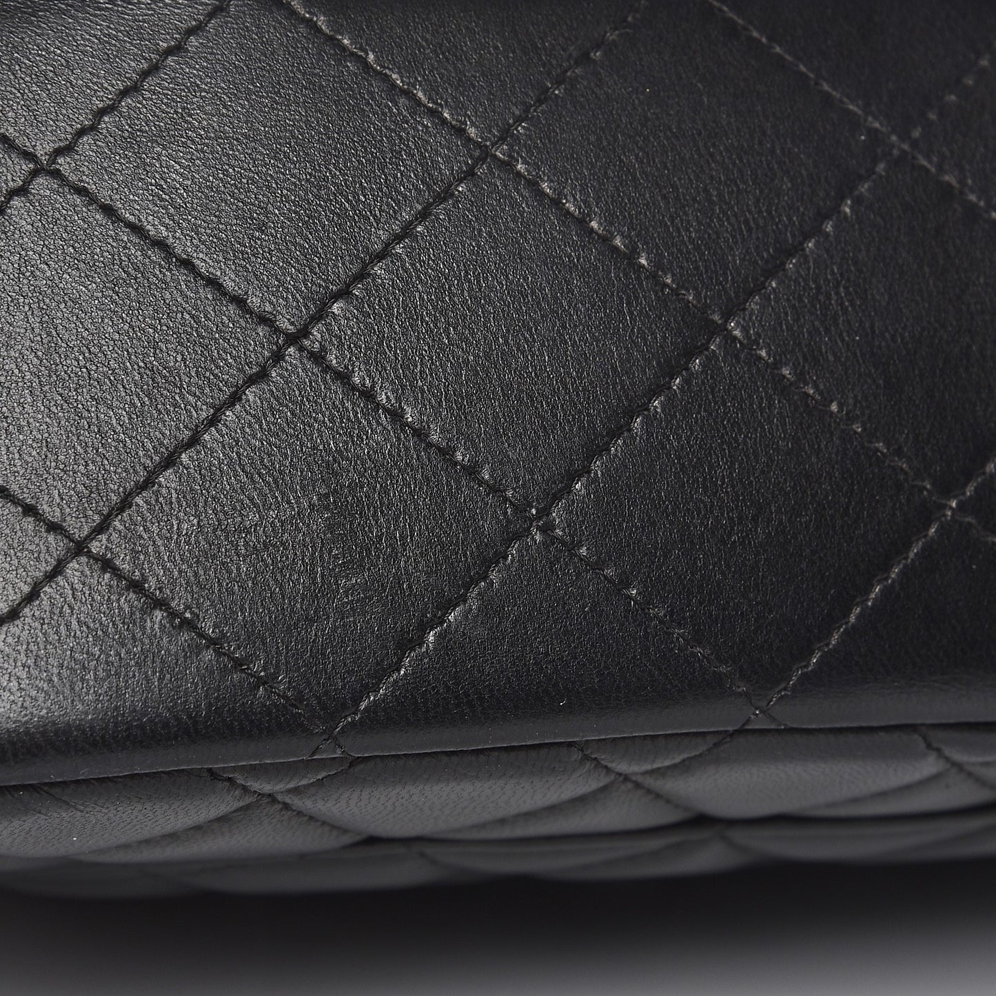 Lambskin Quilted Jumbo Single Flap Black