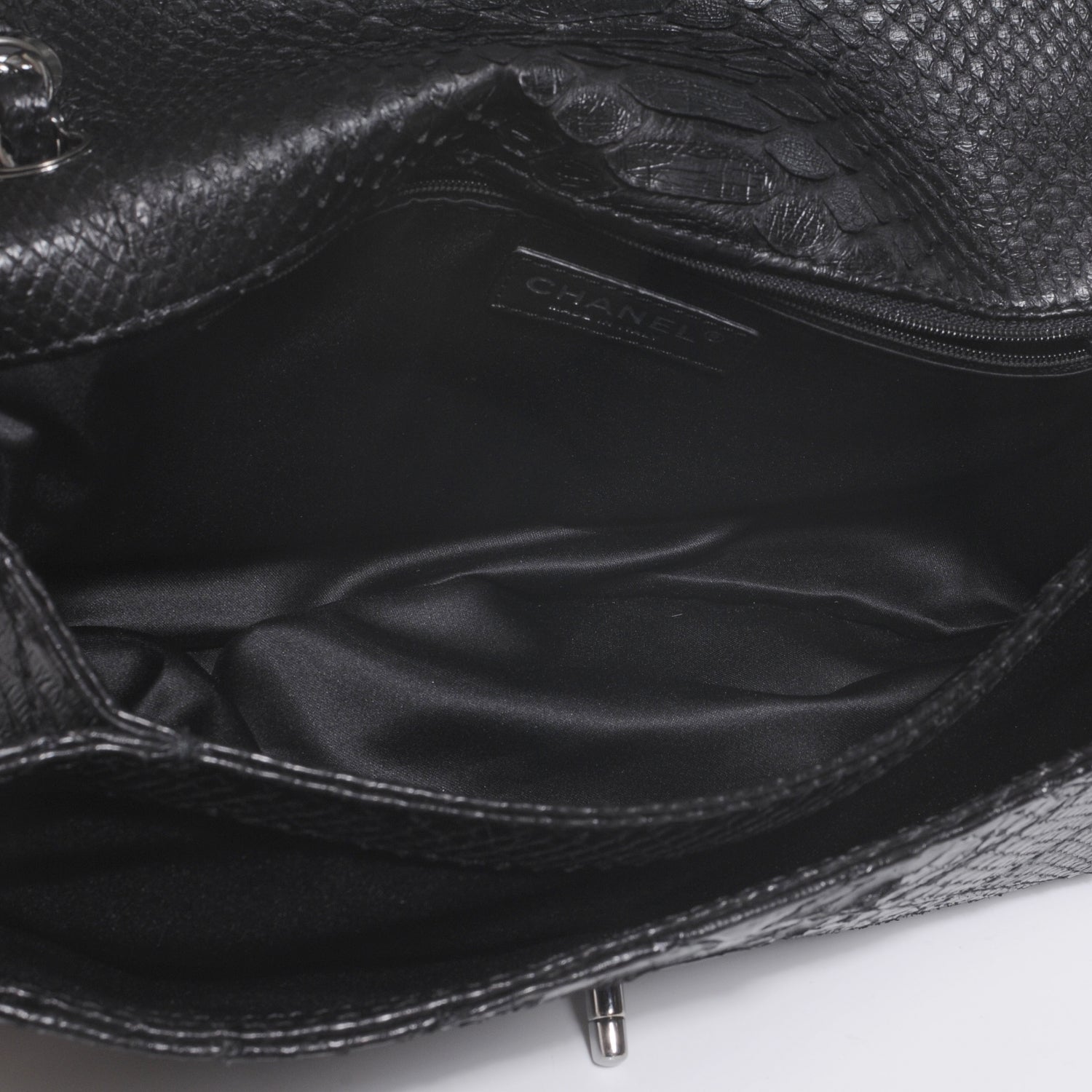 Chanel Python Stitch Flap Black 5 of 8